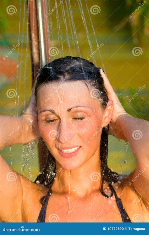 Outdoor Shower Stock Photo Image Of Health Nature Adult 10779890