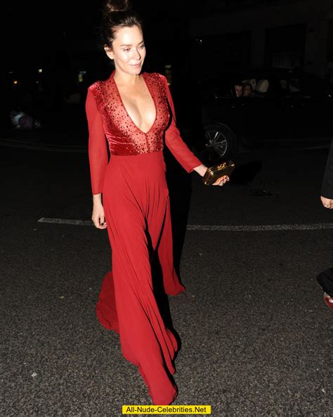 Anna Friel Cleavage In Red Dress At The Warner Music Brit Awards Afterparty