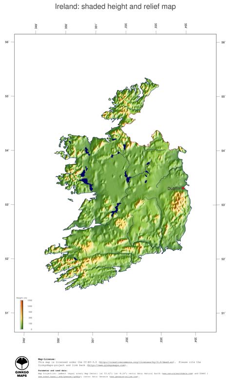 Map Ireland Ginkgomaps Continent Europe Region Ireland