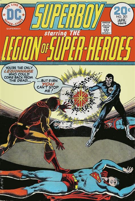 Superboy And Legion Of Super Heroes 201 Comic Cover Dc Comic Books