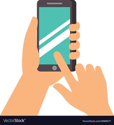Hand Touch Screen Mobile Phone Royalty Free Vector Image