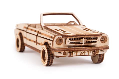 Wood Trick 3d Mechanical Model Kit Cabriolet Car Wooden Puzzle