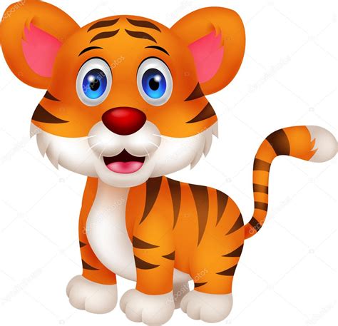 Cute Baby Tiger Cartoon — Stock Vector © Tigatelu 25391547
