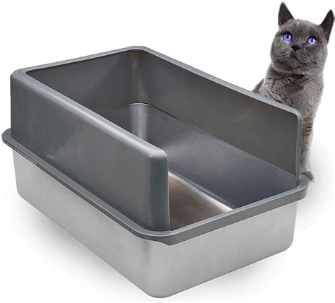 Iprimio Xl Stainless Steel Cat Litter Box Enclosed Sides Odor Free