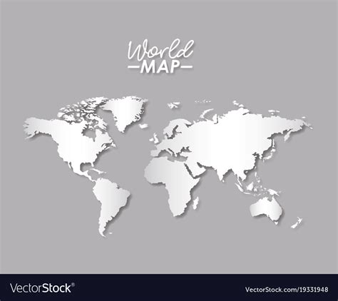World Map In Grayscale Color Silhouette Royalty Free Vector