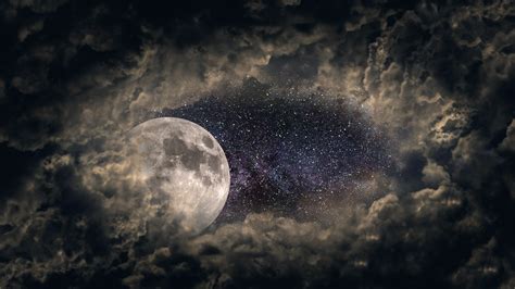 Clouds Moon Universe Stars 5k Wallpaperhd Nature Wallpapers4k