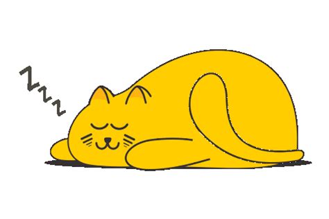 Cat Sleeping Sticker by Omer for iOS & Android | GIPHY