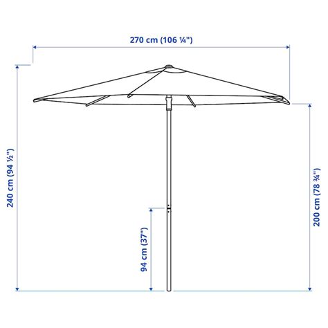 HÖgÖn Patio Umbrella White 270 Cm 10614 Ikea Ca