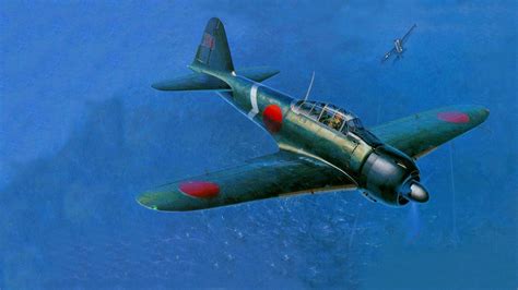 Green Fighter Jet Japan World War Ii Zero Mitsubishi Hd Wallpaper