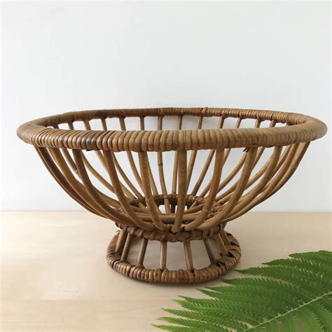 Did you scroll all this way to get facts about wicker fruit bowl? Wicker Rattan Footed Fruit Bowl Basket | Franco Albini ...