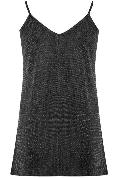 Silver And Black Textured Metallic Cami Top Yours Clothing Yours Clothing