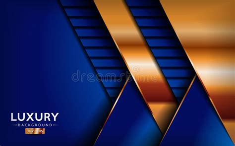 Luxurious Premium Blue Abstract Background With Golden Lines Overlap