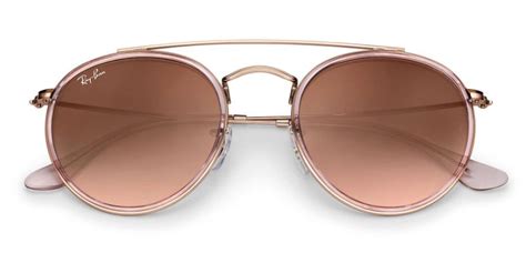 Ray Ban Round Double Bridge Pink Sunglasses Rb3647n 9069a5