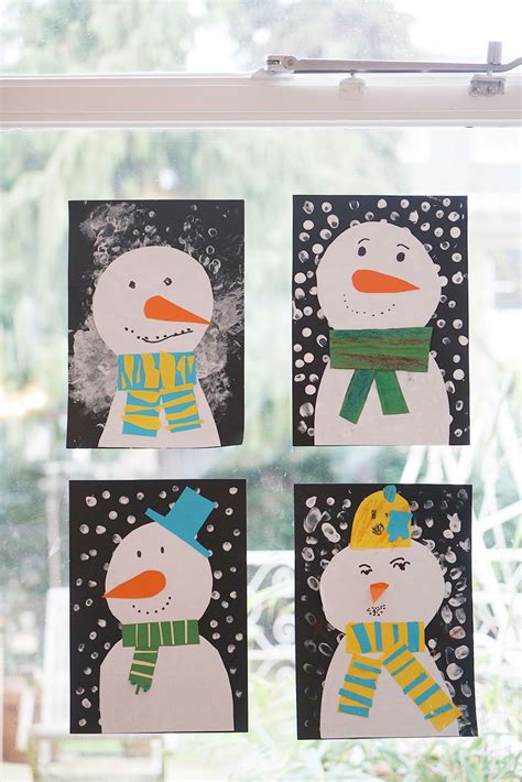 Sweet And Easy Snowmen On Our Window Snowman Crafts