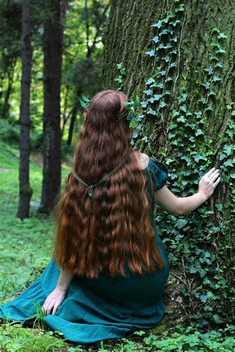 Forest Faery Jewelry Handmade Of Polymer Clay Extremely Long Hair