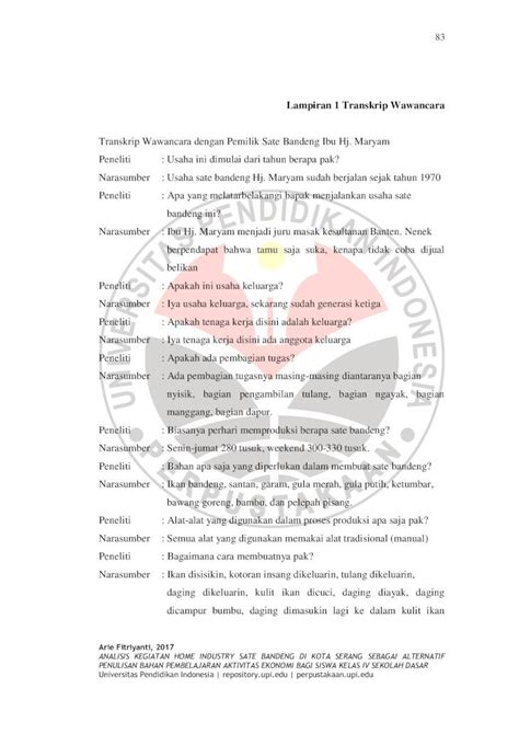PDF Lampiran 1 Transkrip Wawancara Repository Upi Edurepository Upi