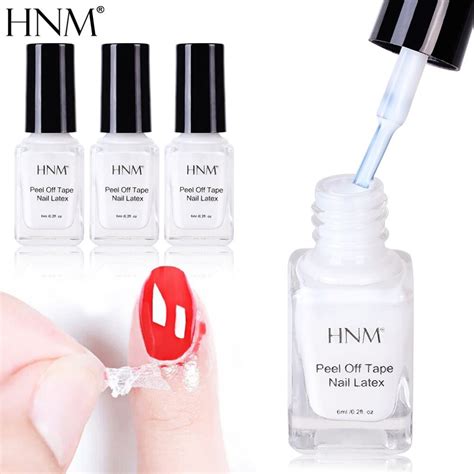 Hnm 6ml Pink White Peel Off Protective Nail Gel Polish Easy Clean Fast