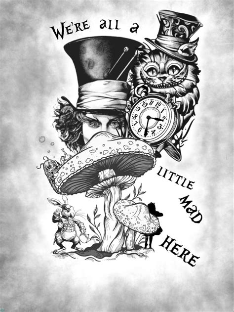 Custom Mad Hatter Alice And Wonderland Tattoos Wonderland Tattoo Alice In Wonderland Tattoo