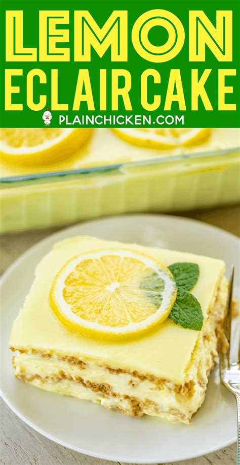 My family loves these eclairs and request them all the time. Lemon Eclair Cake | Plain Chicken®