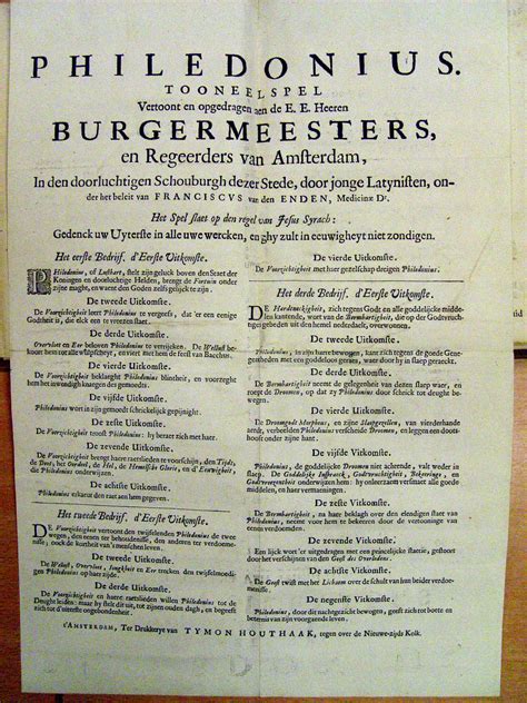 Franciscus Van Den Enden Programma Philedonius 1657