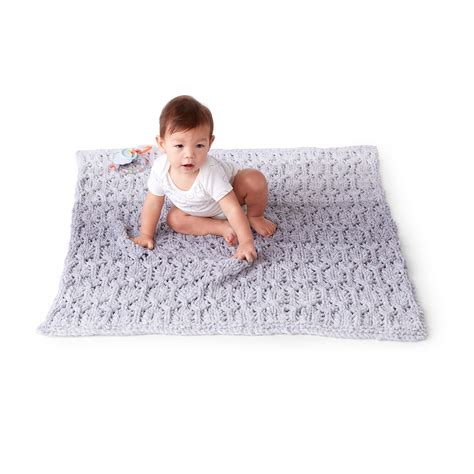 Bernat Knit Lofty Lacy Baby Blanket In Baby Blanket Dappled