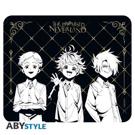 The Promised Neverland Main Cast Black And White Mouse Pad 235x195cm