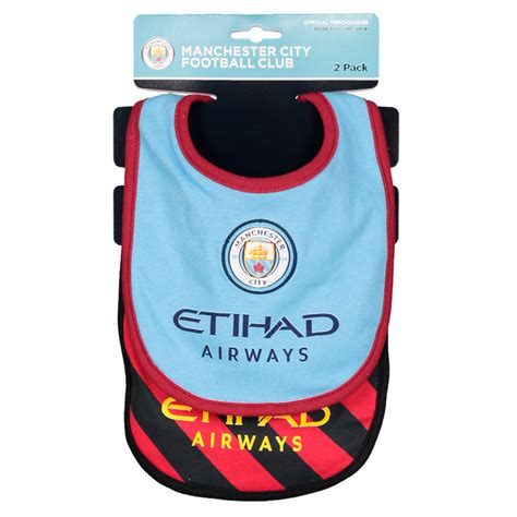 Manchester City Baby 2 Pack Bibs Official Man City Store