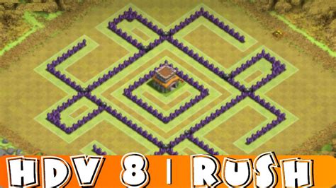 Clash Of Clans Village Hdv 8 Rush Extra Efficace Youtube