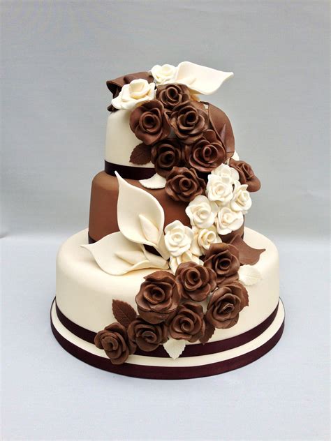 Chocolate cake is made with chocolate; A milk and white chocolate cake decorated with chocolate ...