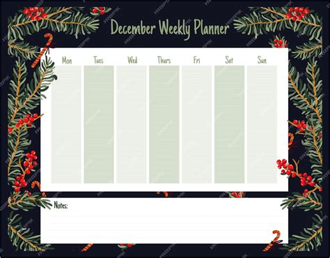 Premium Vector Weekly Daily Planner Christmas Cute Themed