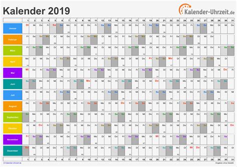 Jahreskalender Excel Vorlage Kostenlos Einzigartig Kalender 2019 Zum