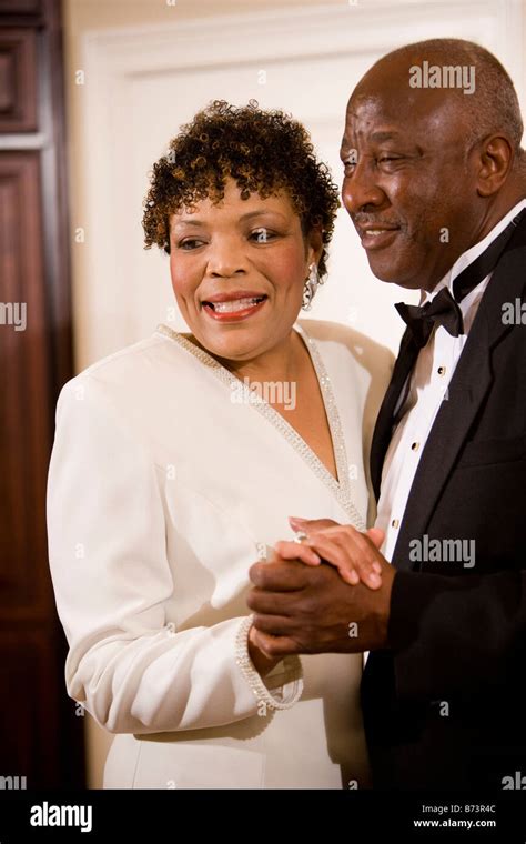 Mature African American Couple Dancing In Formal Attire Stock Photo Alamy