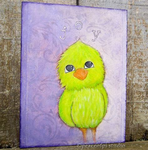 Peaceofpi Studio Joy Bird Green Parrot Painting