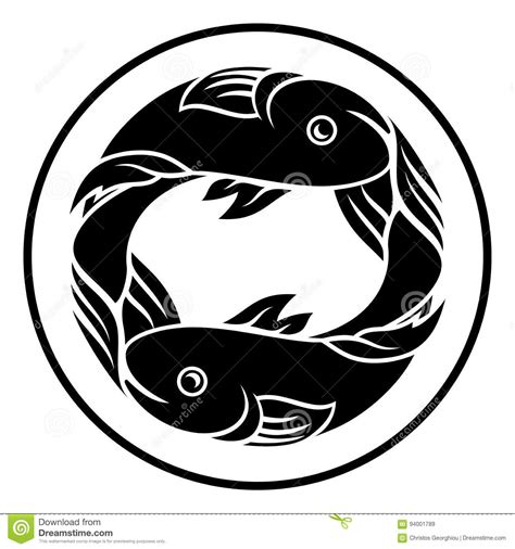 The pisces symbol is that of the two fish. Pisces Fish Zodiac Horoscope Sign Stock Vector ...