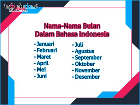 Daftar Nama Nama Hari Dan Bulan Dalam Bahasa Indonesia Lengkap Info