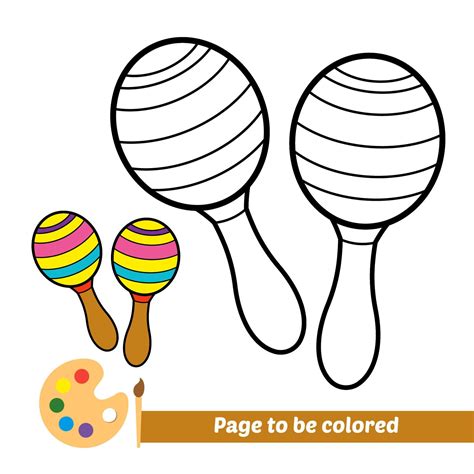 Coloring Book For Kids Maracas Vector 4574000 Vector Art At Vecteezy