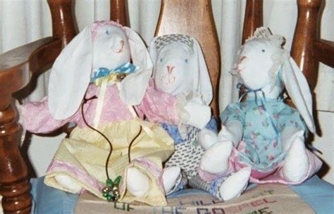 Cloth Bunnies I Made Of Scrap Material And Bunnies Are Stuffed With