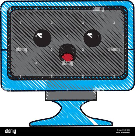 Laptop Icon Kawaii Technology Vector Hi Res Stock Photography And