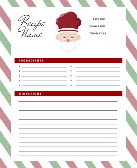 Free Fillable Recipe Card Template For Word Lioms
