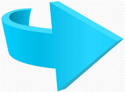 3d Hd Blue Curved Arrow Point Right Citypng
