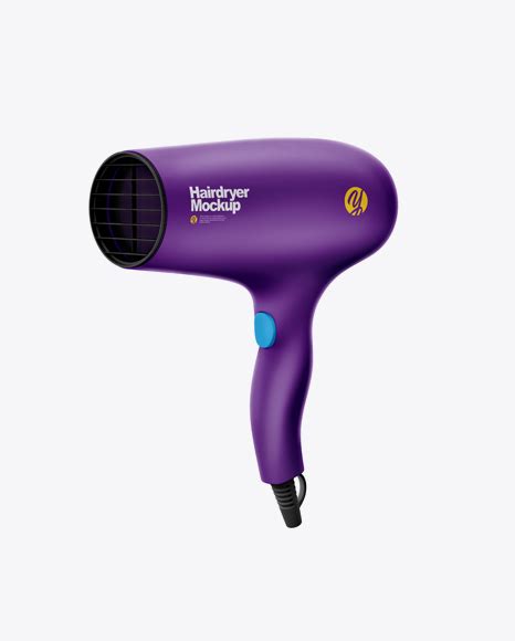 Download Matte Hairdryer Mockup - Half Side View - Designs Zone