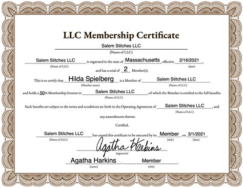 Membership Certificate Template Word