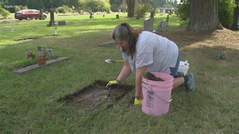 Woman Cleaning Every Headstone In Cemetery Youtube