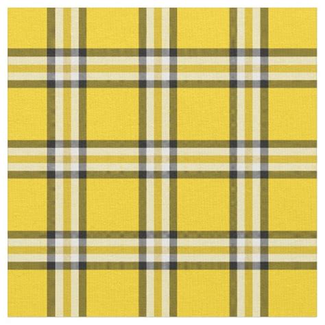 Yellow Plaid Tartan Fabric Zazzle