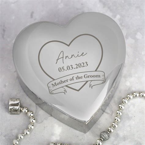 Personalised Heart Trinket Box For Mother Of The Groom Gifts Etsy