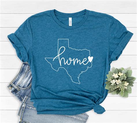 Texas Home T Shirt Texas Shirt Home Shirt Womens Shirt Etsy Uk