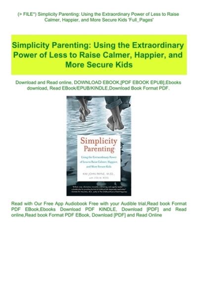 Pdf File Simplicity Parenting Using The Extraordinary Power Of