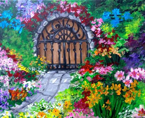 Secret Garden Acrylic Painting Lessons Painting Canvases Nature Art