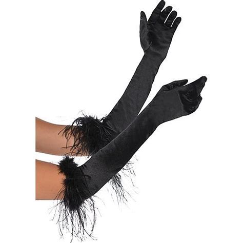 Black Feather Opera Gloves Party City Opera Gloves Gloves Black