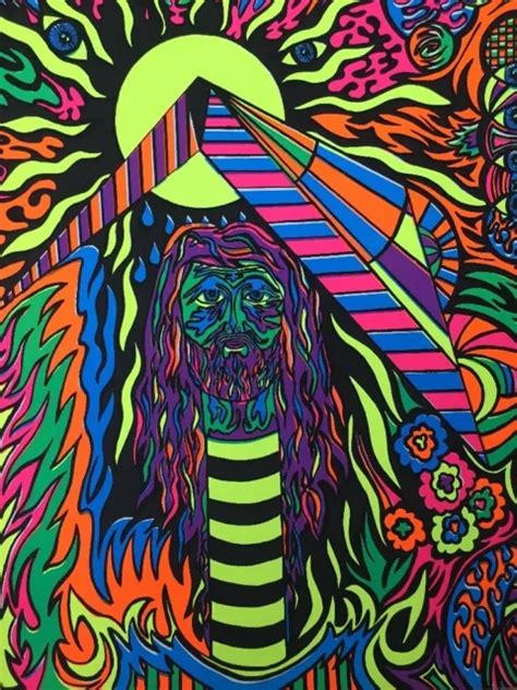 Psychedelic Hippy Vintage Blacklight Poster Original Pin Up 1970s